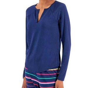 JENNI Soft Rib Knit Split Neck Lounge/Sleep Top